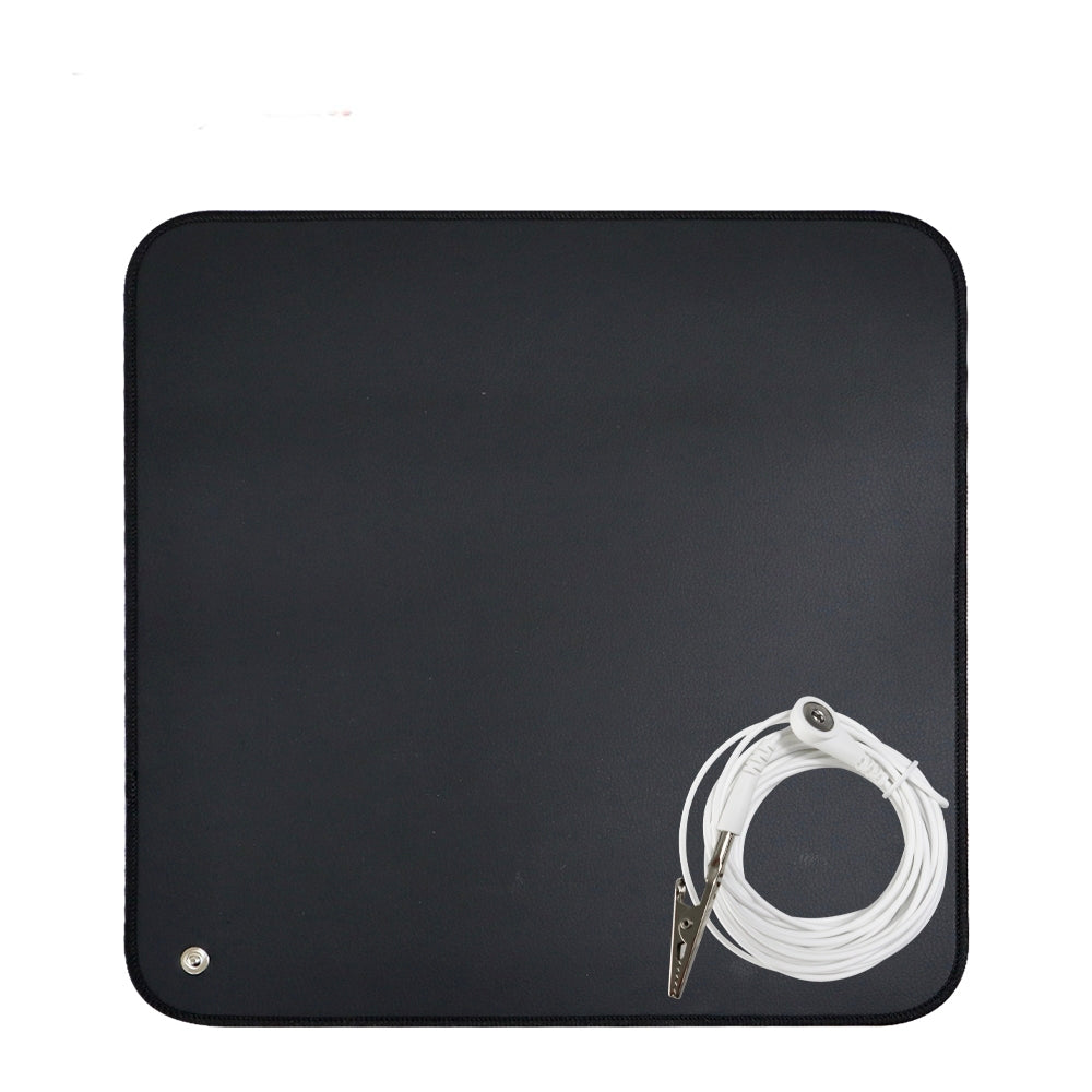 12.2x12.2inch Foldable Anti-Static Grounding Mat Car Seat Cushion with 4.5m Universal Grounding Wire and Clip for Connec