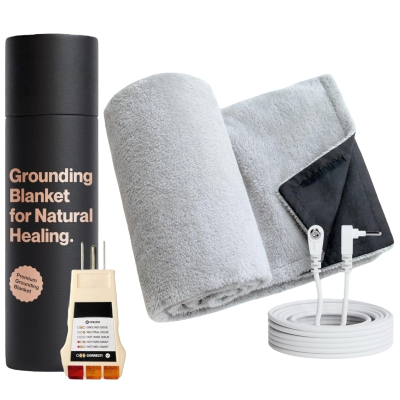 122x152CM Silver Fiber Grounding Blanket for Bed Earth-Connected Fleece Throw Blanket for Relaxation & Sleep Better