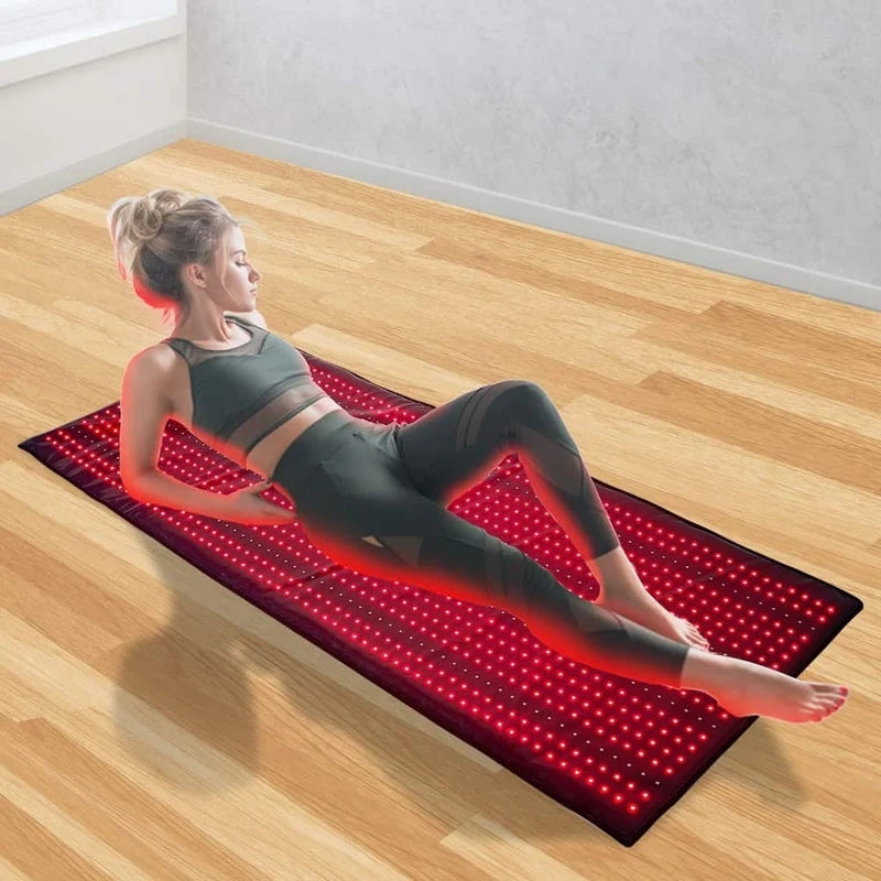 160x70cm Full Body Red Light Therapy Mat Whole Body LED Light Yoga Pad with 1260 LEDs for Relief Joint & Speed Muscle Re