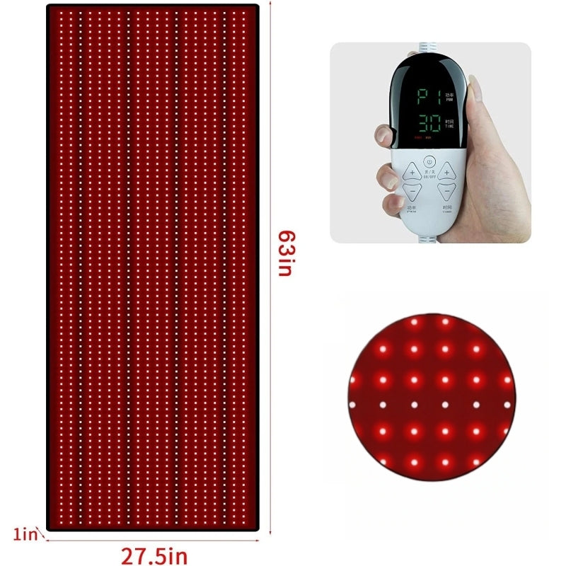 160x70cm Full Body Red Light Therapy Mat Whole Body LED Light Yoga Pad with 1260 LEDs for Relief Joint & Speed Muscle Re
