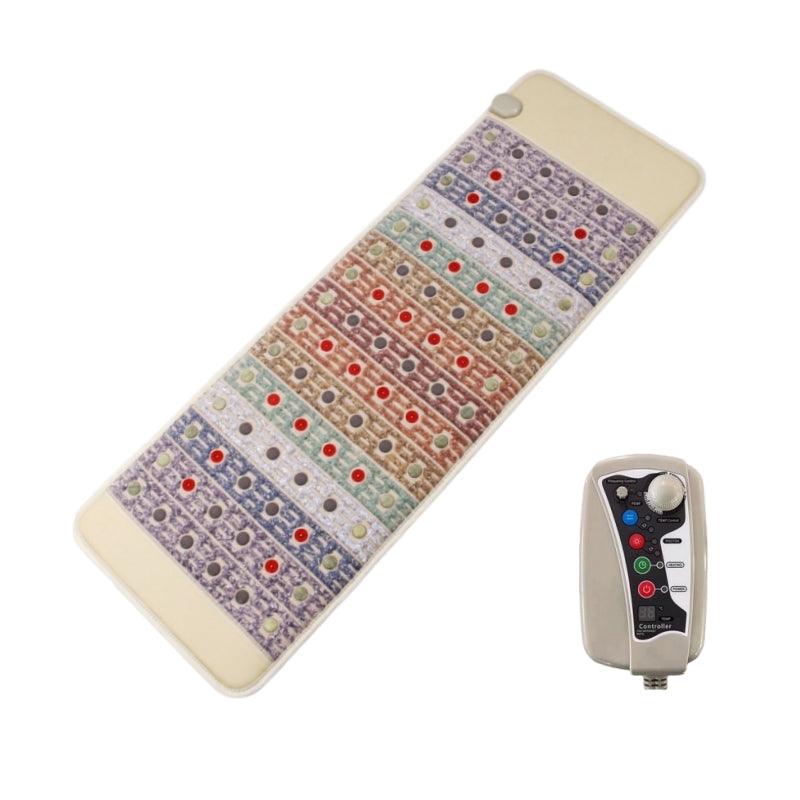 180x60cm Natural Gemstone Massage Mattress with 9 Kinds Jade Stone for Home Yoga Improve Health