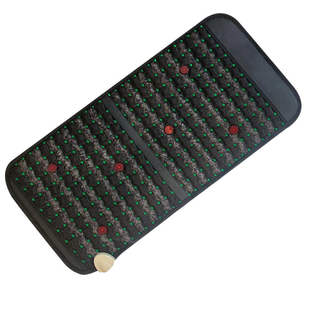 19.7x39.4 Inch PEMF Infrared Massage Chair Mat Sauna Amethyst Tourmaline Heating Pad Body Pain Relief Negative Ion Thera