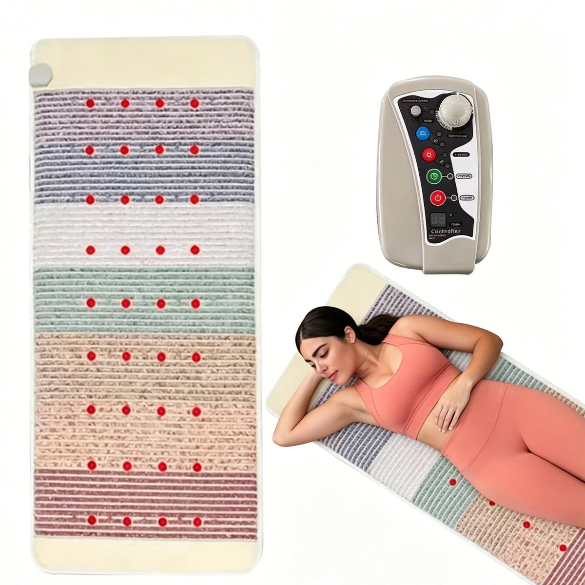 190x80 cm Heating Mattress Crystal Gemstone Household 7 Colors Natural Jade Thermostatic Mat Heat Pad