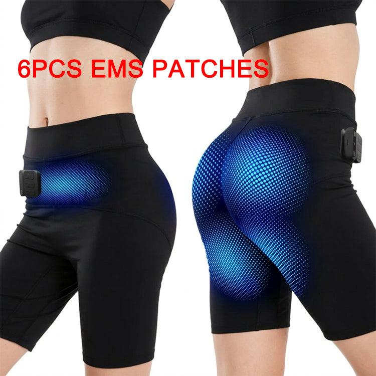 2026 EM S Fitness Abs Pelvic Massager High Waist Yoga Shorts Breathable Body Shaping Pants for Muscle Massage