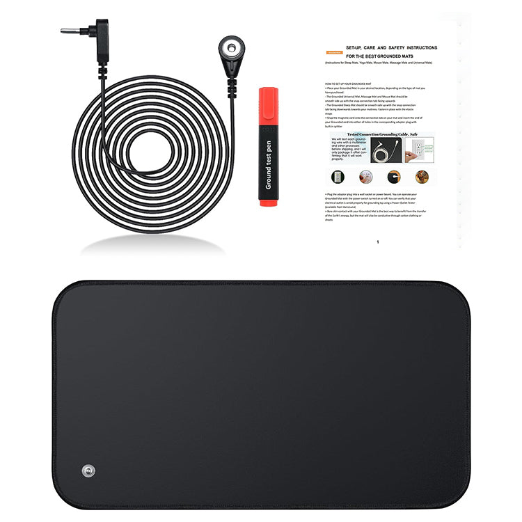 30x60CM Plug-In Earthing Mat Grounding Pad 15FT Grounding Cord Ground Test Pen Enhanced Circulation Reduces Inflammation