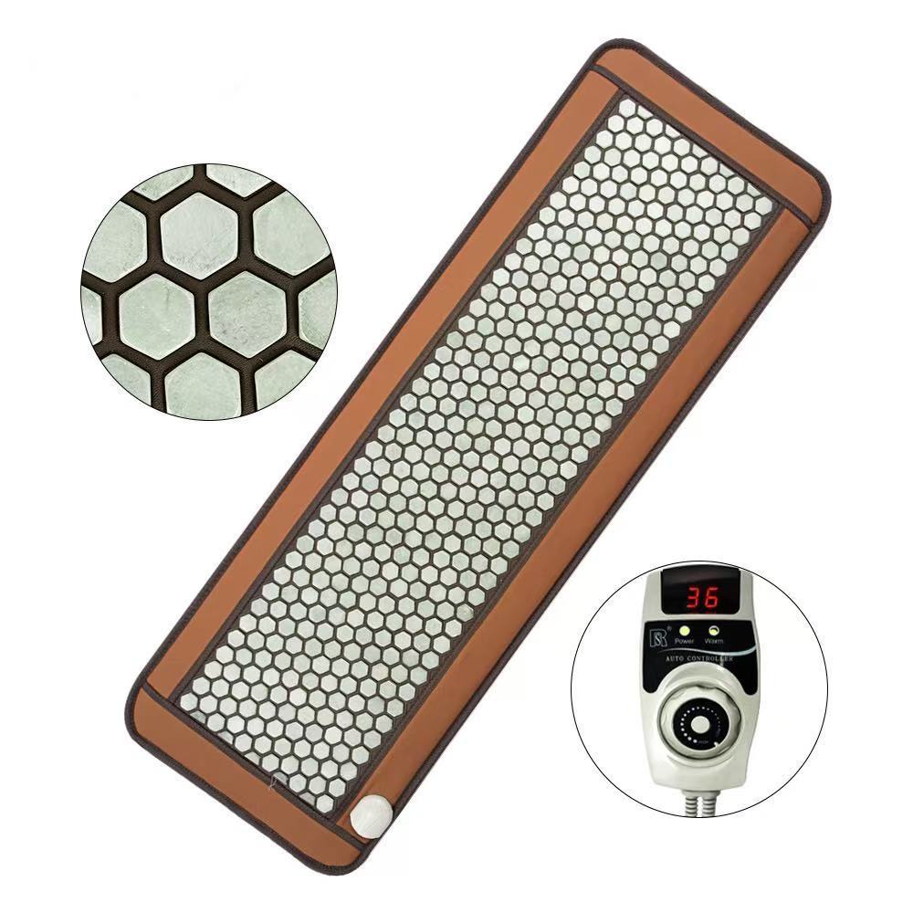 50x150 CM Heating Mattress with Natural Jade and Tourmaline Gemstones Far Infrared Massage Pad Heath Therapy Mat for Hom