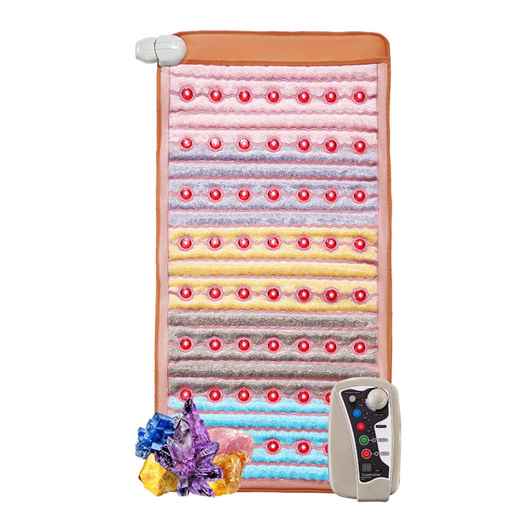 50x150cm Natural Crystal Heating Mattress Amethyst Pad Photon Lights Cushion Body Heating 110V/220V Adjustable Timer 30-