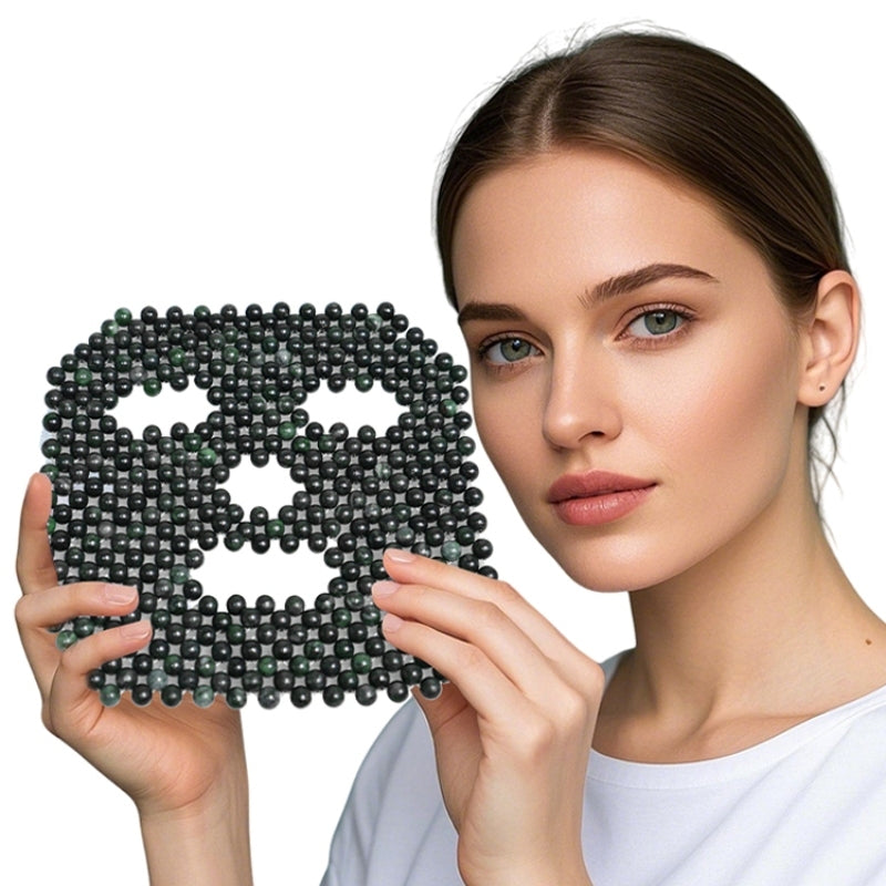 6.69x7.09inch Home Multi-functional Natural Jade Stone Massage Mask Face Care Mask for Facial Care & Relieve Eye Fatigue