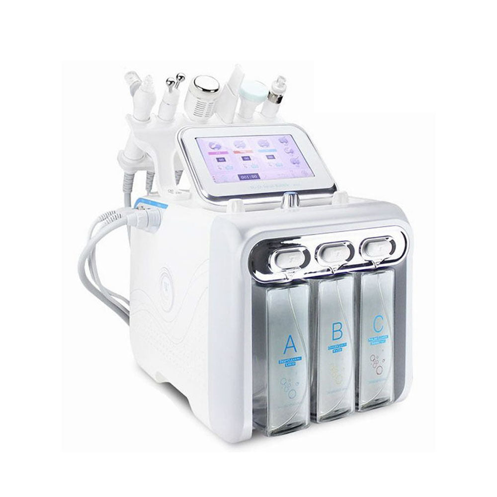 6 in 1 Water Hydrogen Oxygen Aqua Hydro Dermabrasion Clean Facial Skin Care Anti-Aging Jet Peel Machine US/UK Plug Compa