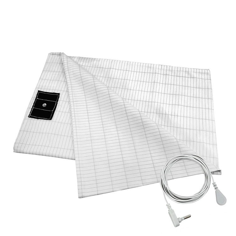 60x265cm Grounding Bed Sheets with 15ft Earthing Cord Premium Cotton & Silver Threads for Body Stress Relief and Improve