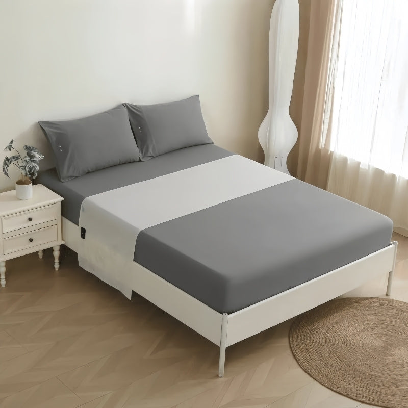 90x265CM Silver Grounding Mattress Conductive Earthing Sheet with 15FT Grounding Cord for Improve Sleep & Relief Pain