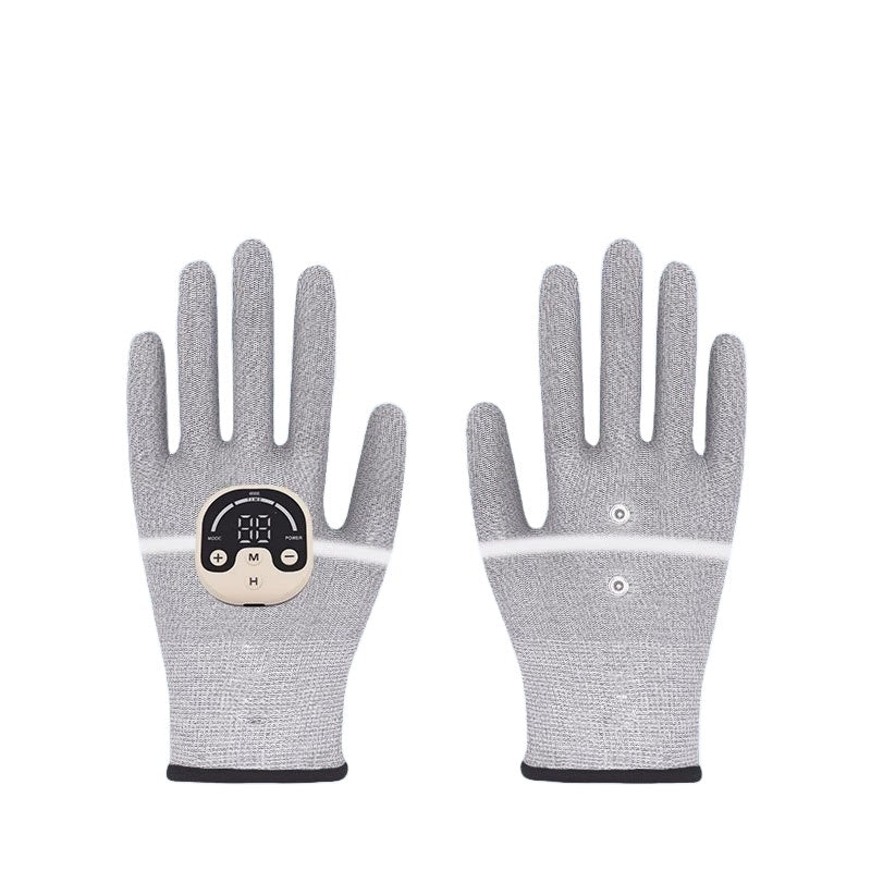 A Pair Portable Micro-current Massage Gloves with Silver Fiber Therapy for Face & Body Toning Skin Tightening Wrinkle Re