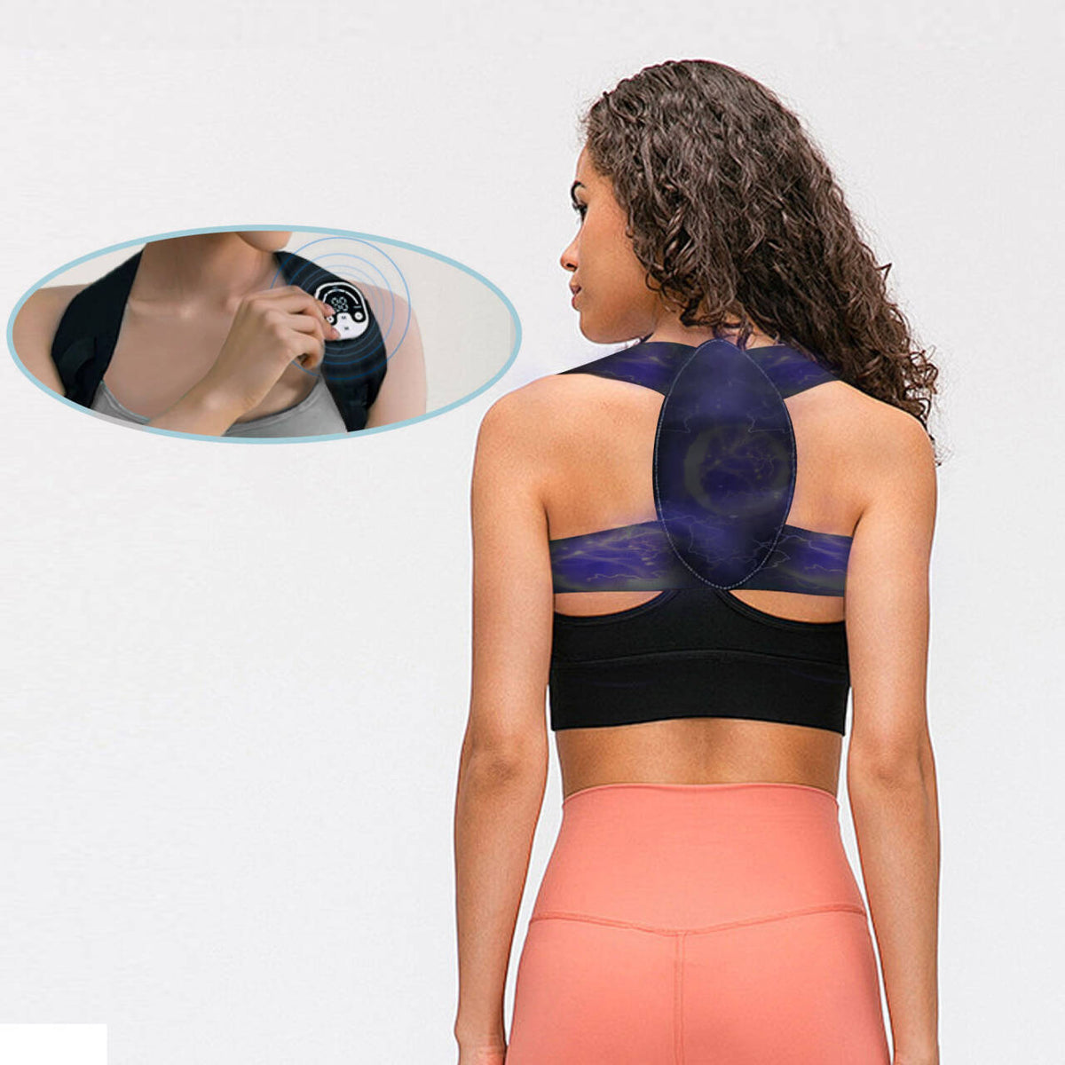 Adjustable EMS Body Correction Belt Is Used to Improve Body Posture Portable EMS Fitness Straightening Massage Belt