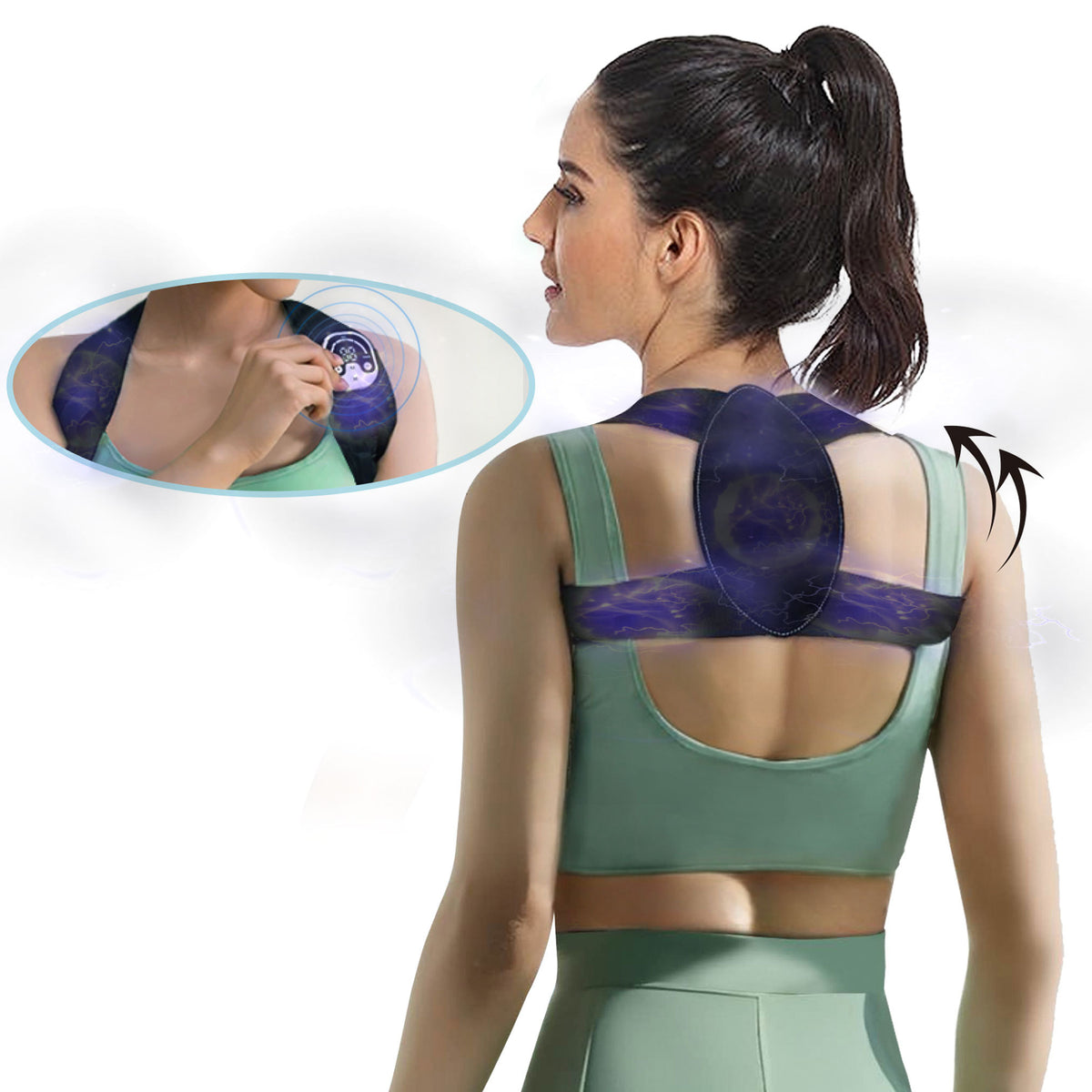 EMS Posture Corrector Shoulder Back Brace Back Support Trainer for Home Office Sitting Posture Training & Muscle Relaxat