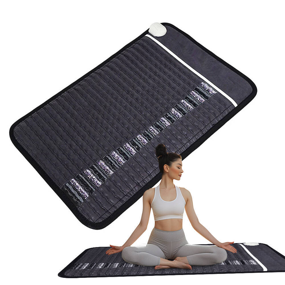 Far Infrared Heating Mattress 80x50 cm Cushion Natural Amethyst Crystal Thermostatic Mat Small Chair Pad for Pain Relief