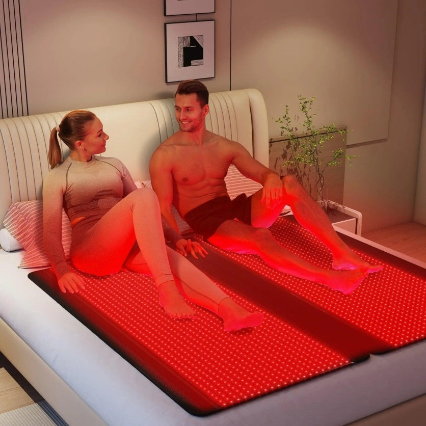 Full Body Massage Mat Blanket with Red Light Therapy Home Health Sleep Mattress Fitness Heating Pad for Home Spa Skin Wh