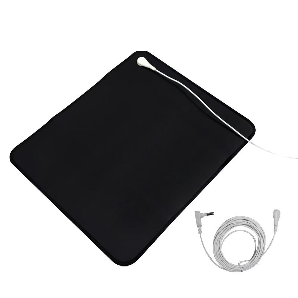 Grounding Mouse Mat Conductive Vegan Leather 15 Feet Connection Cord Included for Home Office Gaming Earth Connected Wel