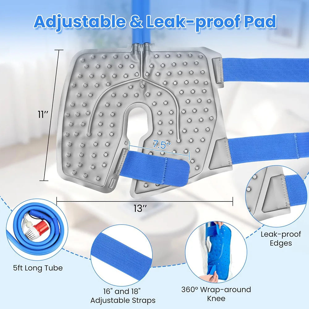 Knee Cold Compression Machine with Quiet Pump Cryotherapy Ice Cool Therapy Device for Knee Joint Recovery