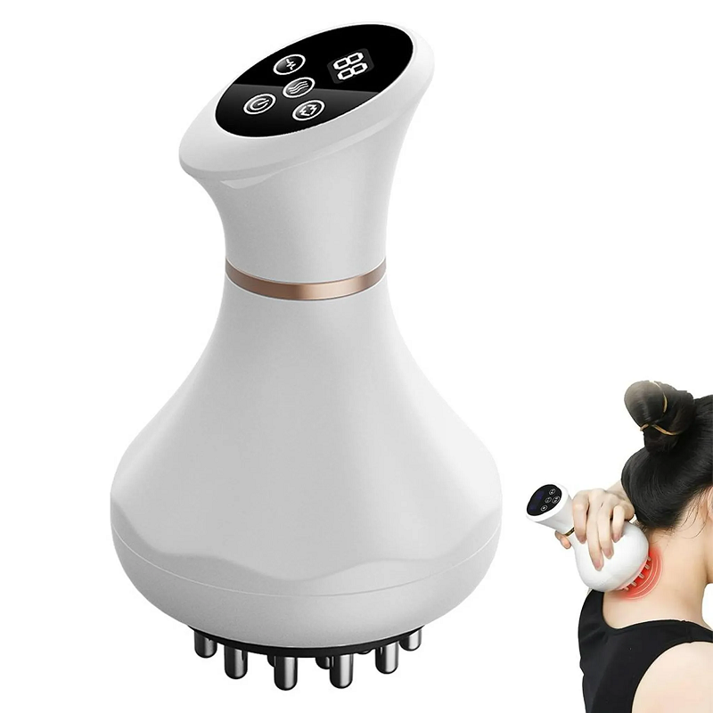 Heated Meridian Scraping Massager Electric Full Body Massage Brush for Belly Slimming & Muscle Relaxation