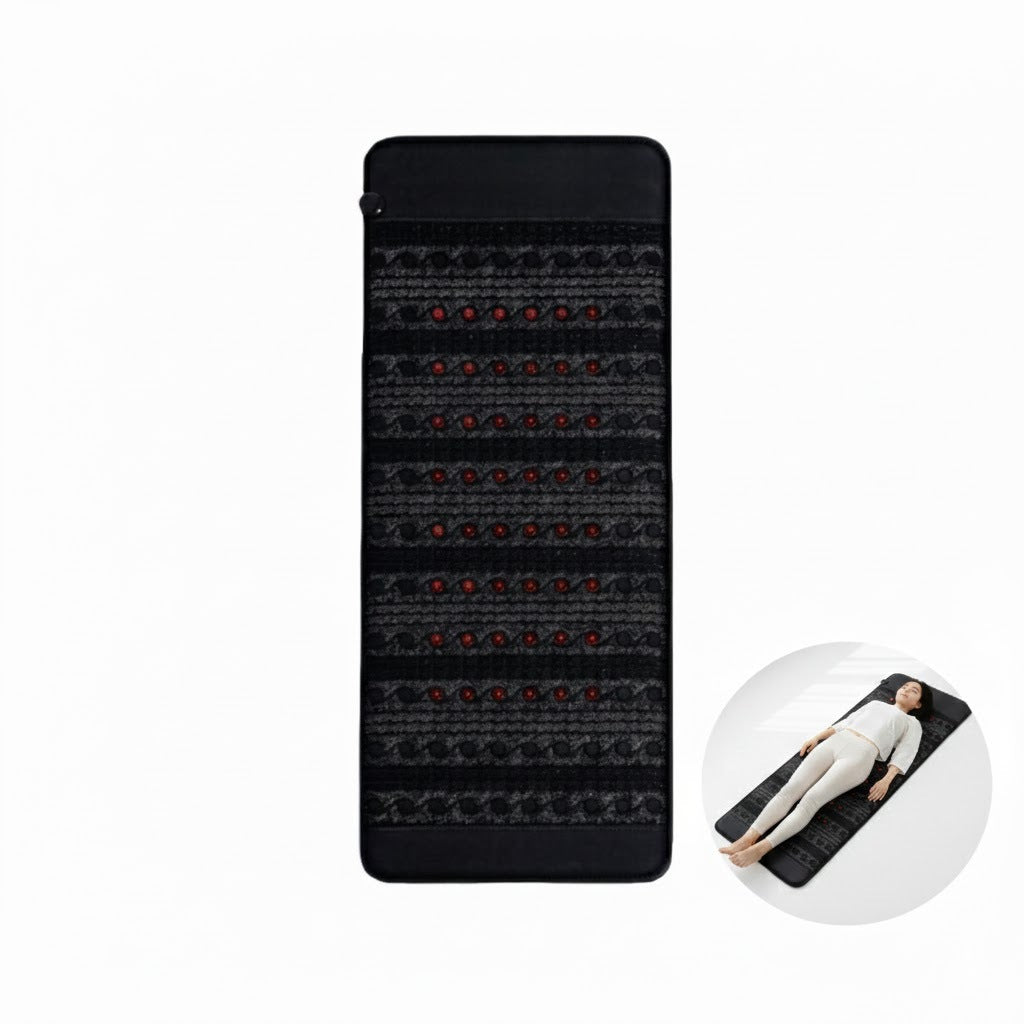 Heating Crystal Mat Size 180x90 CM with PEMF Magnetic Field & Natural Gemstones Full Body Wellness Mattress for Daily Ca