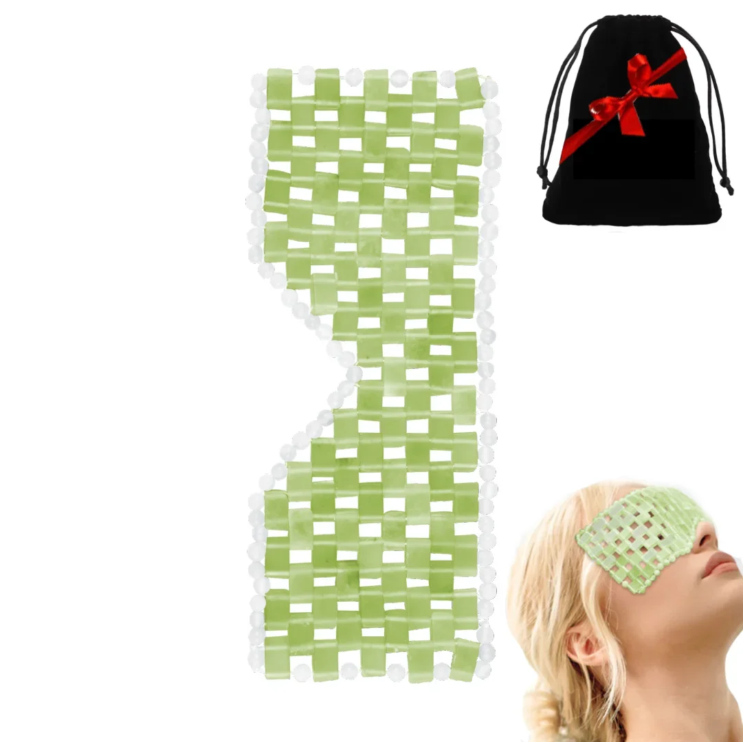 Hot and Cold Dual-effect Natural Jade Eye Mask Hand-carved, Improves Complexion, Reduces Puffiness, and Relaxes the Eye 