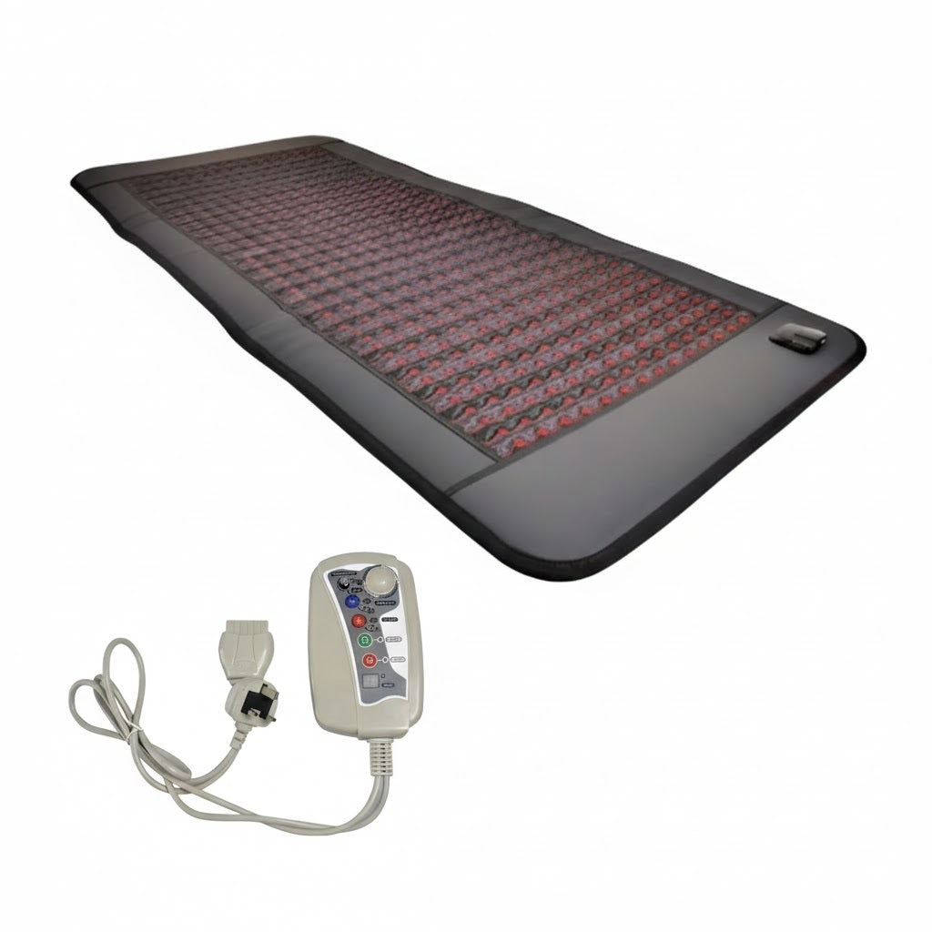 Infrared PEMF Mat With Natural Frequency Pulses & Negative Ion Crystals Heating Mattress for Pain Relief, Muscle Recover