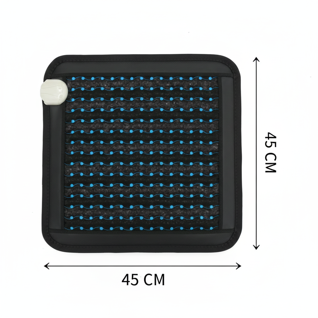 Mini PEMF Infrared Wellness Mat 45x45CM, Portable Health Tourmaline Pad for for Elderly Sofa Bed Car Relaxation