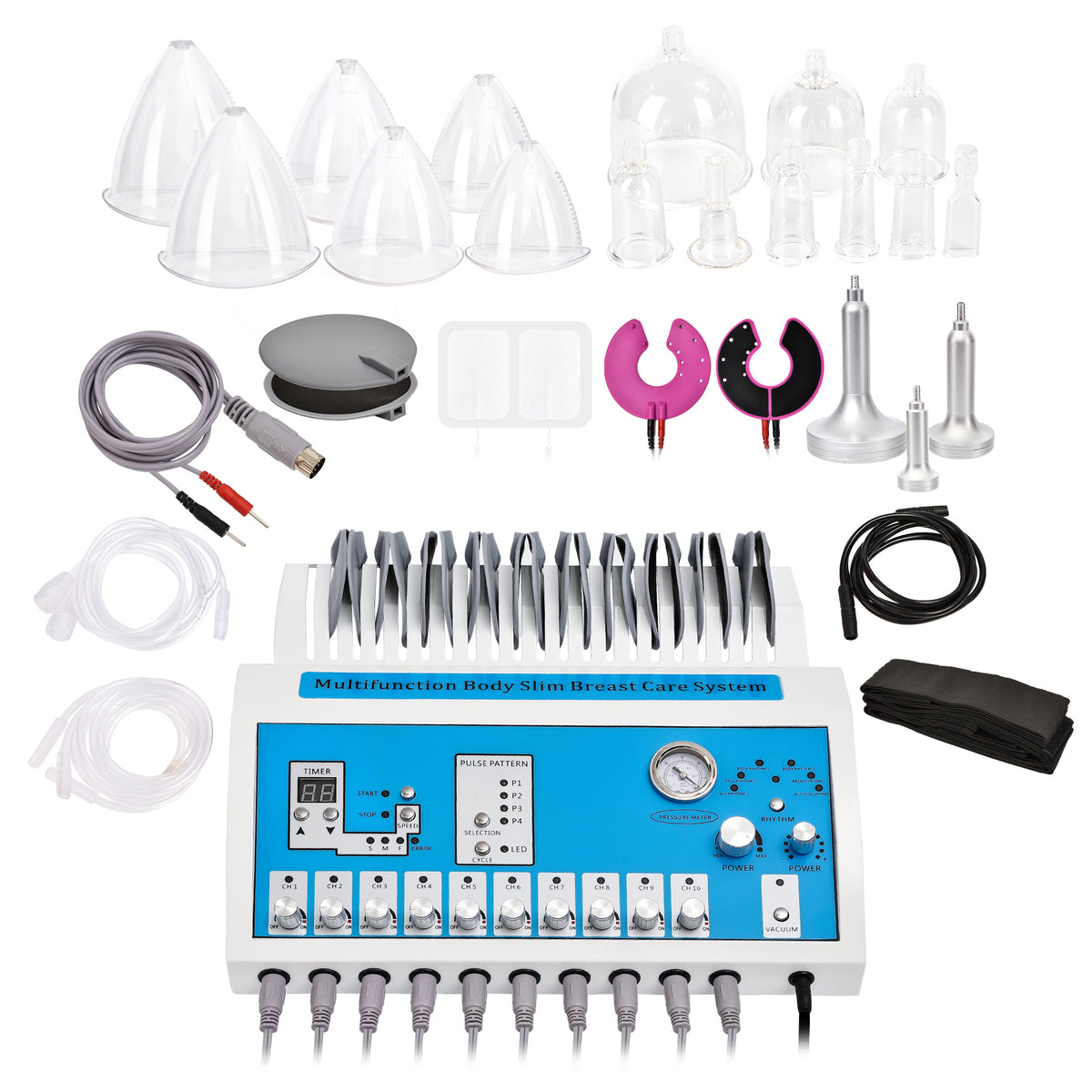 Multi-functional Electrical Muscle Stimulate EMS Weight Loss Shaping Instrument 3 in 1 Vacuum Breast Enlargement Buttock