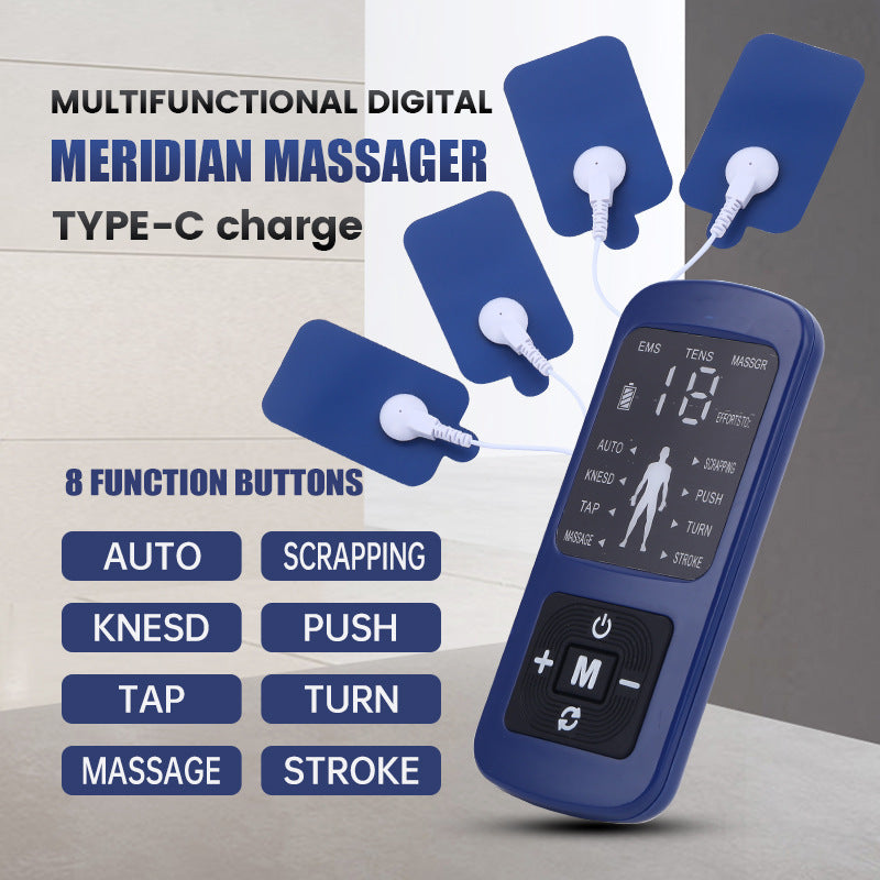Multifunctional Digital Meridian Massager Low Frequency Merdian Physiotherapy Instrument Relieve Physical Pain and Fatig