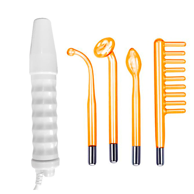Portable 4 in 1 Wrinkles Remover High Frequency Facial Machine Electrotherapy Wand Glass Tube Skin Tightening for Home