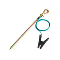 Portable Ground Rod with 4 Foot Grounding Wire & Crocodile Clip Grounding Pin for Anti Static & Earthing Connection
