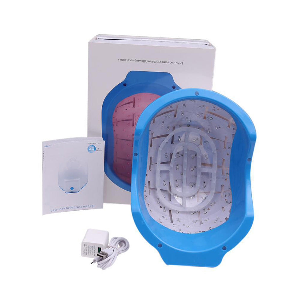 Professional LED Hair Growth Helmet Anti-hair Loss Infrared Massage System 678nm Treatment 80 Diodes Hair Care Regrowth