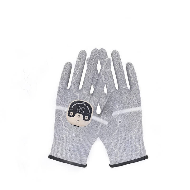 Silver Fiber Therapy 2in1 Conductive Gloves with EMS 25 Levels for Microcurrent Massage Anti-Aging Skin Care & Fatigue R