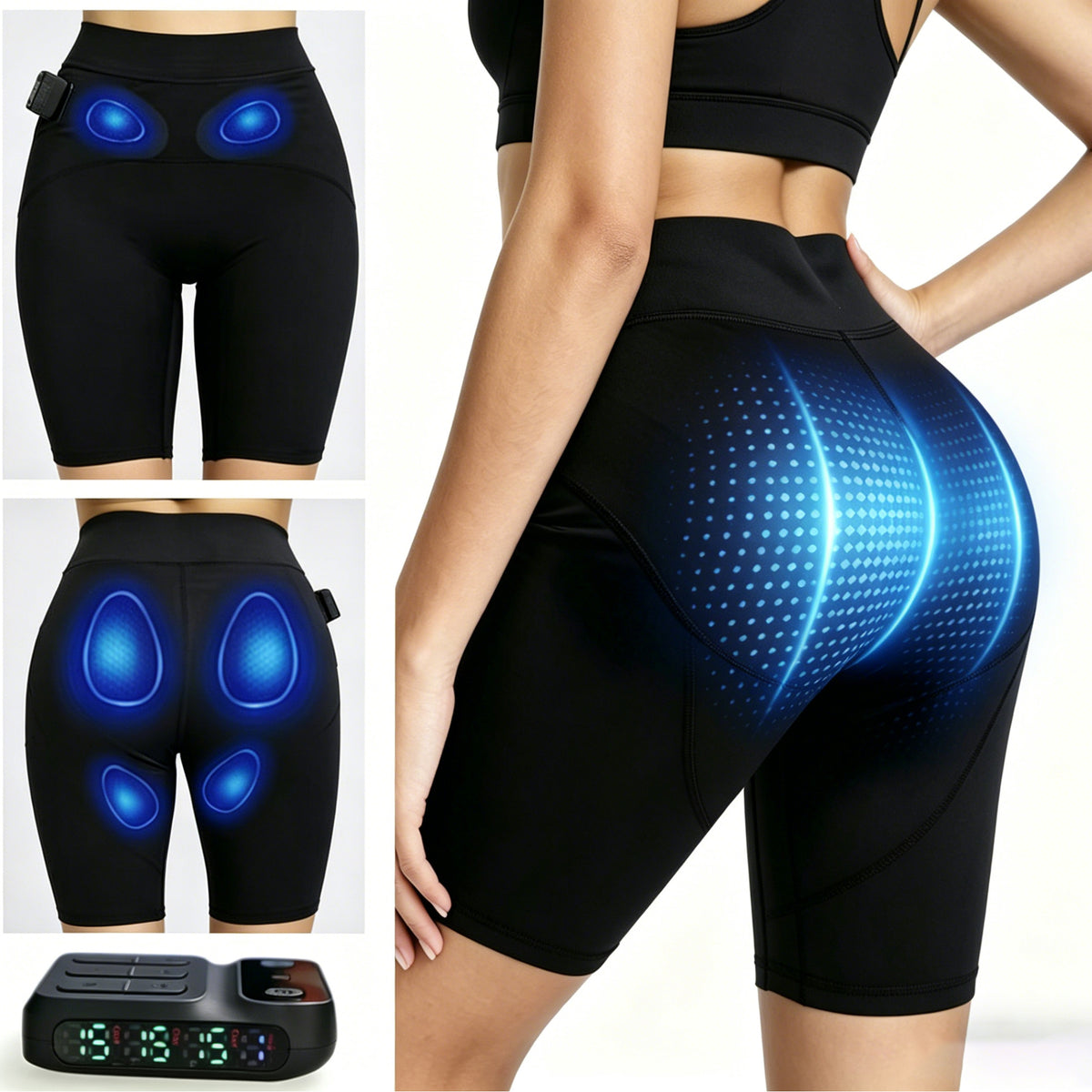 Smart Yoga Shorts Multi-button Muscle Pants Independent Control for Different Parts Powerpant Hip Lifting Pants