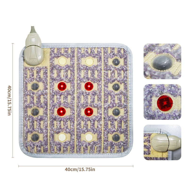 Square 40x40cm Photon Amethyst PEMF Therapy Pad and Infrared Heating Mat for Pain Relief & Relaxation