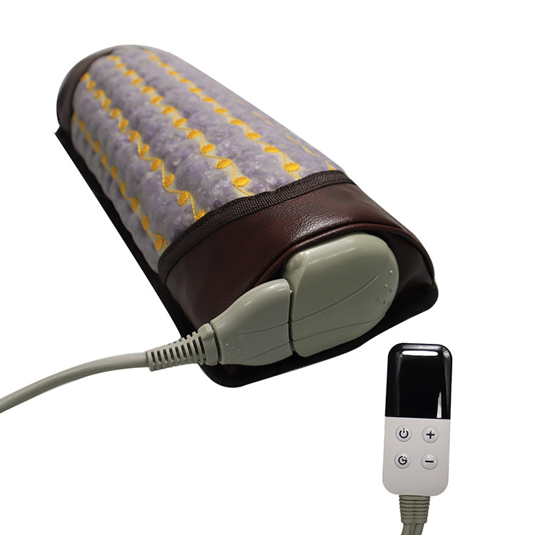 Natural Amethyst Heating Plug-In Massage Pillow with Firm Cervical Support Negative Ion for Head Neck Relief Good Sleep
