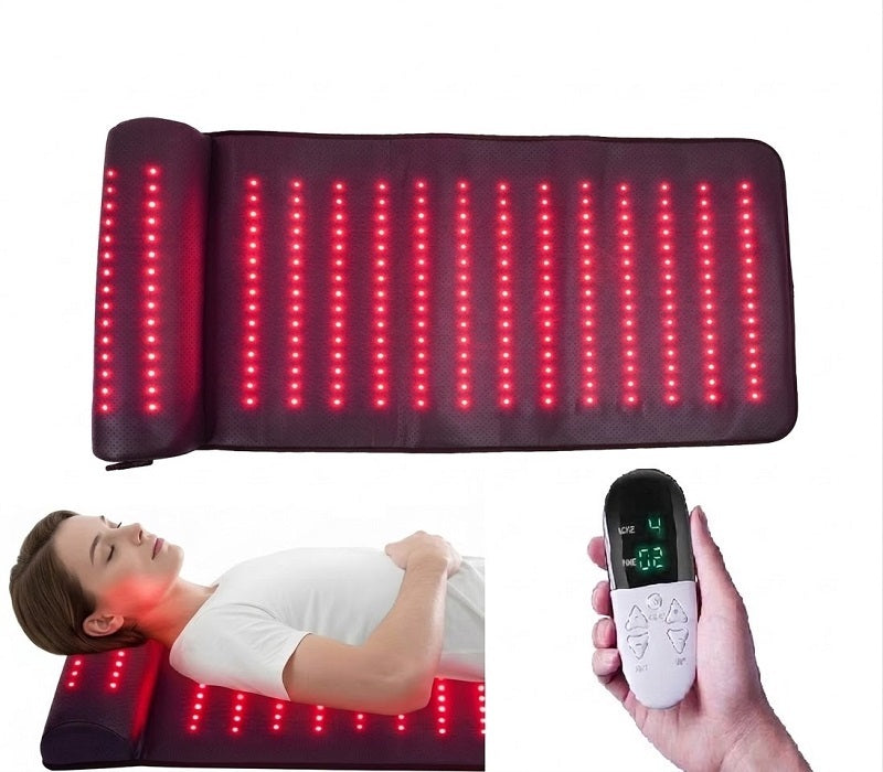 Upgraded Red Light Massage Pad with Neck Support Full Body Relaxation Mat for Office & Home