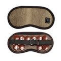 Natural Jade Heat Eye Mask for Sleeping Adjustable Strap Green Brown Eye Massage Warmer for Fatigue Relief