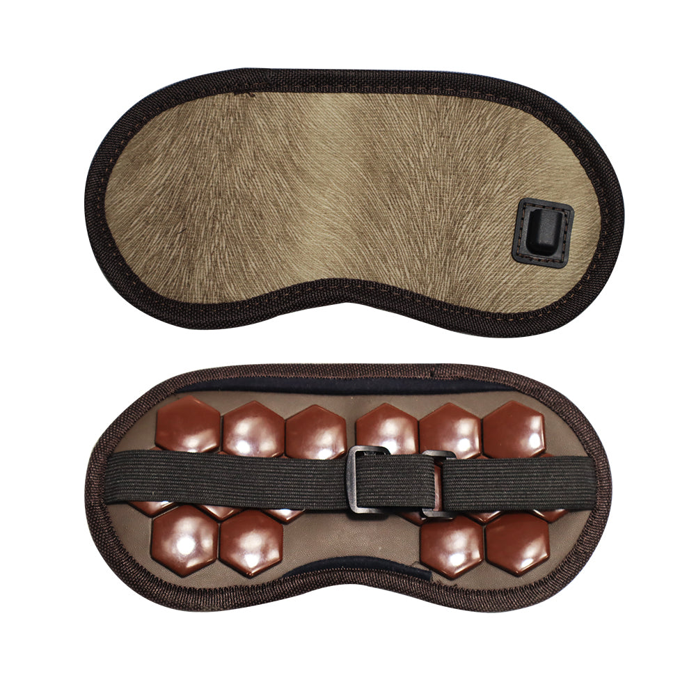 Natural Jade Heat Eye Mask for Sleeping Adjustable Strap Green Brown Eye Massage Warmer for Fatigue Relief