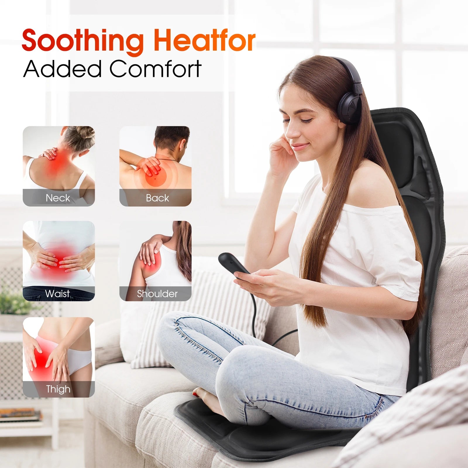 Heating Vibrating Massage Pad – Deep Tissue Heat & Vibration Therapy for Pain Relief